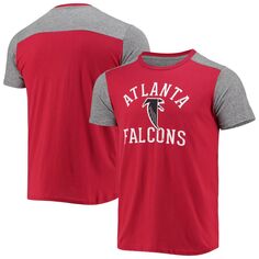 Мужская красная/серая футболка с нитками Atlanta Falcons Gridiron Classics Field Goal Slub Majestic