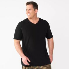 Очень мягкая футболка Big &amp; Tall с V-образным вырезом Sonoma Goods For Life, черный