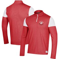 Мужская красная куртка Wisconsin Badgers Gameday Tri-Blend на молнии четверти Under Armour