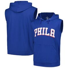 Мужской пуловер с капюшоном из джерси Royal Philadelphia 76ers с логотипом Fanatics