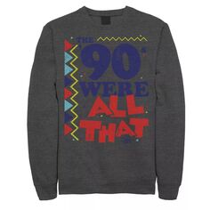 Мужской флисовый пуловер All That The Nineties Were в стиле ретро с плакатом и графикой Nickelodeon