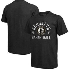Мужская черная футболка с нитками Brooklyn Nets Ball Hog Tri-Blend Majestic