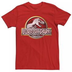 МужскаяПарковая хромированная футболка с логотипом «Юрского периода» Licensed Character, красный