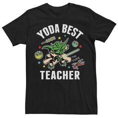 Мужская футболка с портретом Yoda Best Teacher для домашних заданий Star Wars