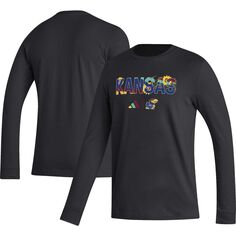 Мужская черная футболка с длинным рукавом Kansas Jayhawks Honoring Black Excellence adidas