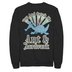 Мужской флисовый пуловер с рисунком Pink Panther Ant And Aardvark Try And Catch Me, Black Licensed Character, черный