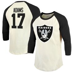 Мужские нитки Davante Adams кремового/черного цвета с именем и номером игрока Las Vegas Raiders футболка реглан с рукавами 3/4 Majestic
