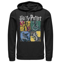 Мужская винтажная толстовка с капюшоном «Хогвартс Хаус» и коллаж Harry Potter