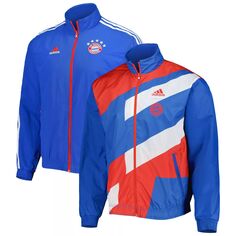 Мужская синяя куртка с молнией во всю длину Bayern Мюнхен Team Logo Anthem adidas