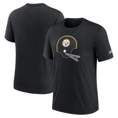 Мужская черная футболка Tri-Blend с логотипом Pittsburgh Steelers Rewind Nike
