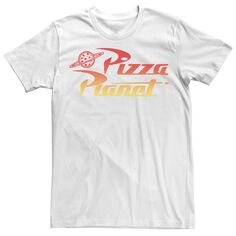 Мужская футболка с градиентным логотипом Disney/Pixar «История игрушек Пицца Планета» Disney / Pixar, белый