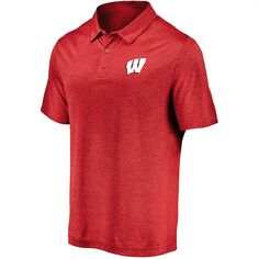 Мужская полосатая футболка-поло с фирменным логотипом Red Wisconsin Badgers Fanatics