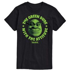 Зеленая футболка Big &amp; Tall Shrek Dude License, черный