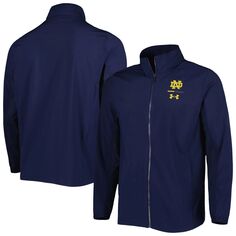 Мужская темно-синяя куртка с молнией во всю длину Notre Dame Fighting Irish Squad 3.0 Under Armour