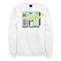 Мужская флисовая футболка с логотипом MTV Beavis And Butthead Head Banging Licensed Character