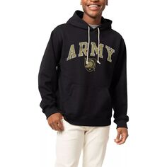 Мужская лига, студенческая одежда, черный армейский черный флисовый пуловер с капюшоном Knights Arch Essential