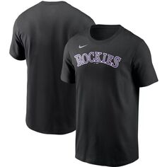 Мужская черная футболка с надписью Colorado Rockies Team Nike