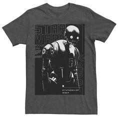 Мужская серая футболка с плакатом Rogue One K-2SO Star Wars