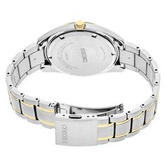 Мужские двухцветные часы Essential из нержавеющей стали с белым циферблатом — SUR460 Seiko