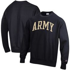 Мужской черный армейский пуловер Black Knights Arch обратного переплетения свитшот Champion