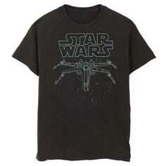 Мужская футболка с логотипом X-Wing Fly Through и графическим рисунком Star Wars
