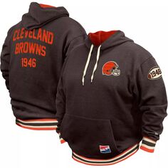 Мужской коричневый пуловер с капюшоном Cleveland Browns Big &amp; Tall НФЛ New Era