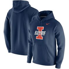 Мужской темно-синий пуловер с капюшоном с логотипом Illinois Fighting Illini Vintage School Nike