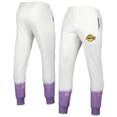Мужские флисовые спортивные штаны FISLL Oatmeal Los Angeles Lakers Double Dribble с принтом тай-дай