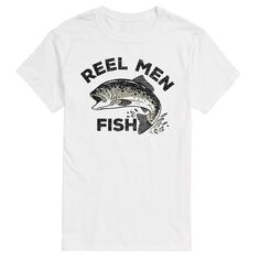 Мужская футболка с большой и высокой катушкой «рыбка» License, белый