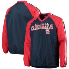 Мужская спортивная куртка Carl Banks темно-красного/темно-синего цвета St. Louis Cardinals Kickoff пуловер с v-образным вырезом и регланом G-III