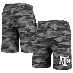 Мужские шорты Concepts Sport угольный/серый Texas A&amp;M Aggies Camo Backup Terry Jam Lounge Shorts