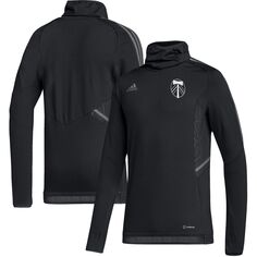 Мужской черный утепленный пуловер Portland Timbers COLD.RDY с регланами adidas