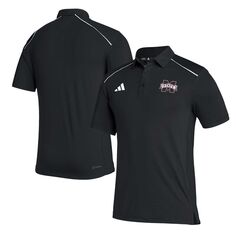 Мужская черная футболка-поло AEROREADY Coachs Mississippi State Bulldogs adidas