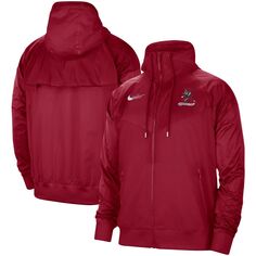 Мужская куртка Crimson Alabama Crimson Tide Windrunner с молнией во всю длину реглан Nike