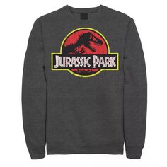Мужской классический флисовый пуловер с оригинальным логотипом «Парк Юрского периода» и графическим рисунком Jurassic World