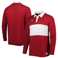 Мужская рубашка-поло с длинными рукавами в полоску Crimson Alabama Crimson Tide Nike