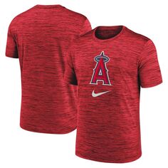 Мужская красная футболка с логотипом Los Angeles Angels Velocity Performance Nike