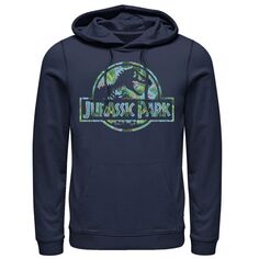 Мужская толстовка с логотипом «Парк Юрского периода» и тропическим одеждой Jurassic Park, синий