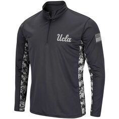 Мужская темно-серая куртка с молнией до четверти UCLA Bruins OHT Military Appreciation Digi Camo Colosseum