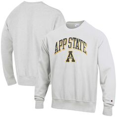 Мужской серый пуловер обратного переплетения с аркой и логотипом Appalachian State Mountaineers Champion