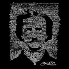 EDGAR ALLEN POE — THE RAVEN — мужская футболка премиум-класса с рисунком Word Art LA Pop Art