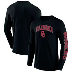 Мужская черная фирменная футболка с длинным рукавом Oklahoma Earlys с рваной аркой и логотипом 2.0 Fanatics