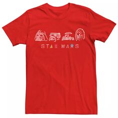 Мужская футболка с геометрическим рисунком «Звездные войны» Group Shot Star Wars, красный