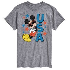 Большие и высокие солнцезащитные очки Disney&apos;s Mickey Mouse, футболка с рисунком США License, серый