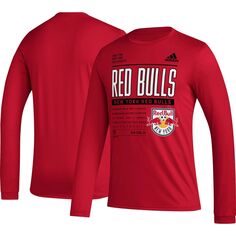 Мужская красная футболка с длинным рукавом New York Red Bulls Club DNA adidas