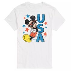 Большие и высокие солнцезащитные очки Disney&apos;s Mickey Mouse, футболка с рисунком США License, белый