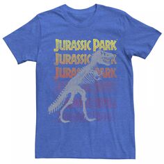Мужская футболка с изображением скелета тираннозавра «Парк Юрского периода» и градиентной надписью Licensed Character