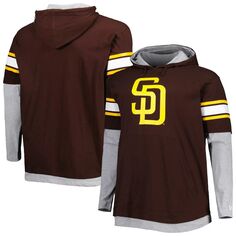 Мужской коричневый пуловер с капюшоном San Diego Padres Big &amp; Tall Twofer New Era