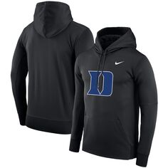 Мужской черный пуловер с капюшоном Duke Blue Devils Performance Nike