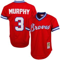 Мужской спортивный трикотаж Mitchell &amp; Ness Dale Murphy Red Atlanta Braves 1980 Authentic Cooperstown Collection из сетчатого ватина для тренировок